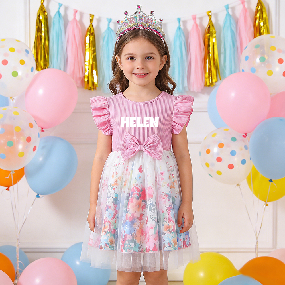 Personalized Girl Summer Flower Tutu Dress| Dress78