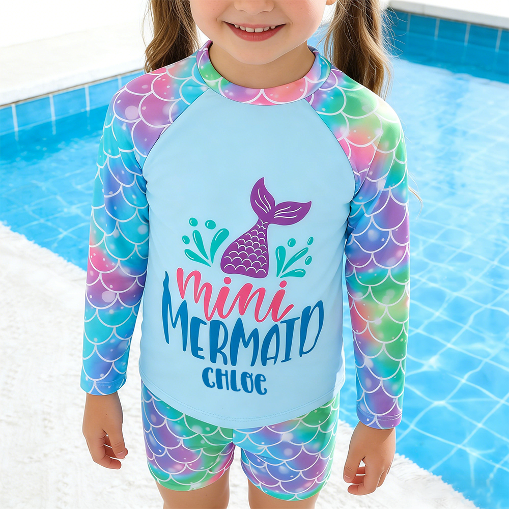 Personalized Girl Mini Mermaid Two-Piece Swimsuit| Swimsuit06