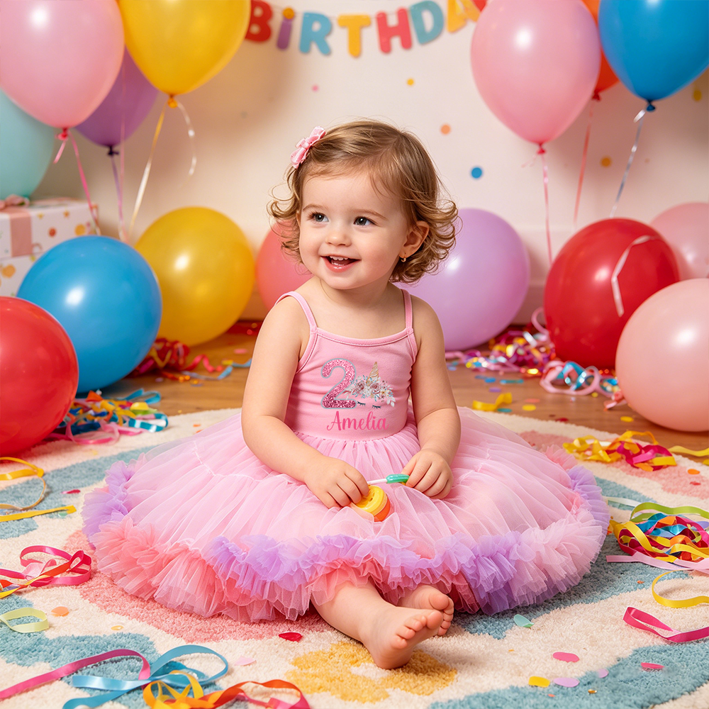 Personalized Girl Birthday Unicorn Tutu Dress| Dress89