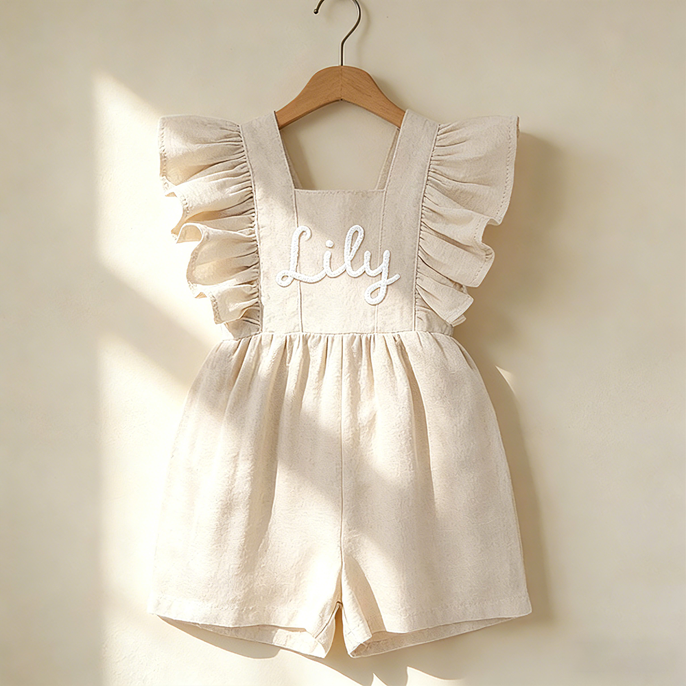 Personalized Baby Girl Hand Knitted Bubble Romper| BBcloth136