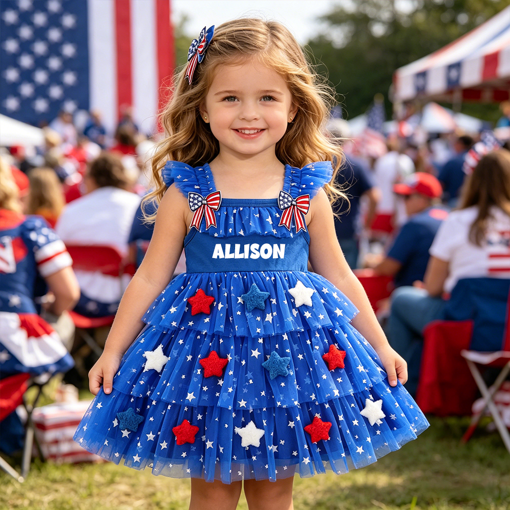 Personalized 4th of July Star Tulle Tutu Dress| Dress101