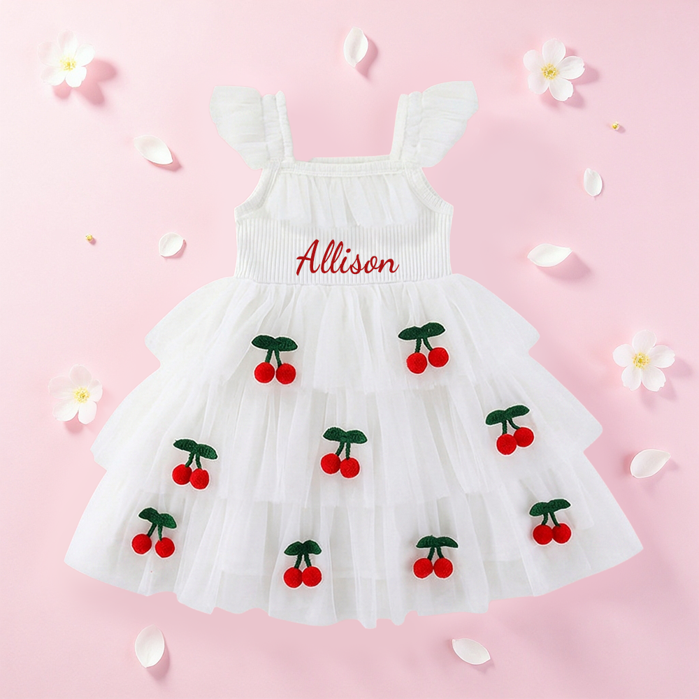Personalized Girl Cherry Summer Tutu Dress| Dress102