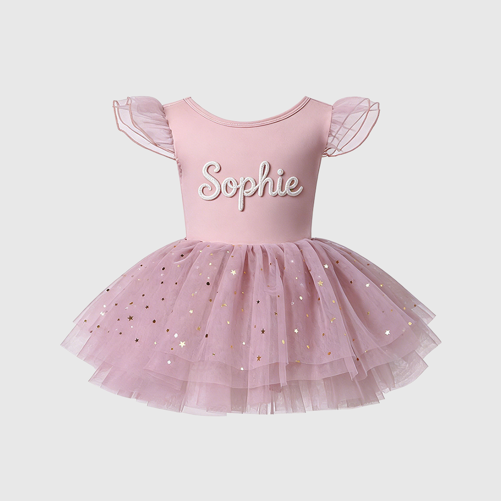 Personalized Hand Embroidered Girl Ballet Dance Tutu Dress| Dress106