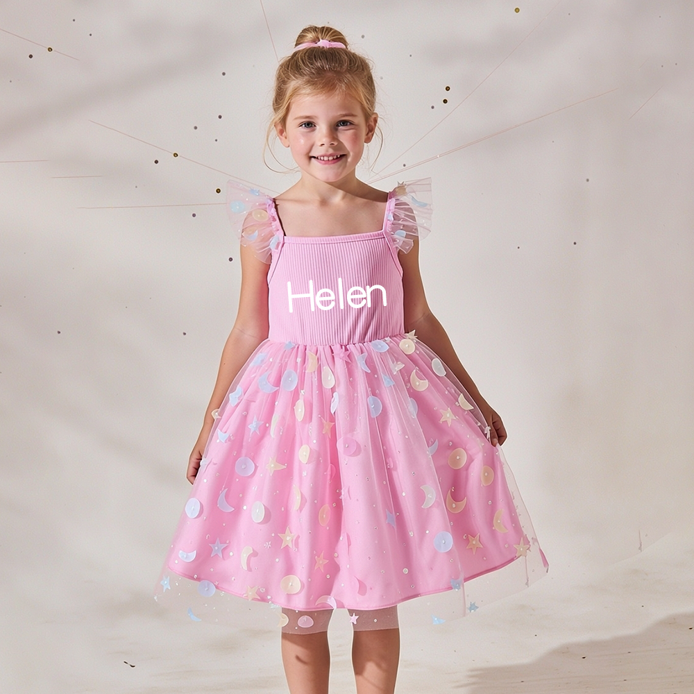 Personalized Girl Pink Sparkle Tutu Dress| Dress110
