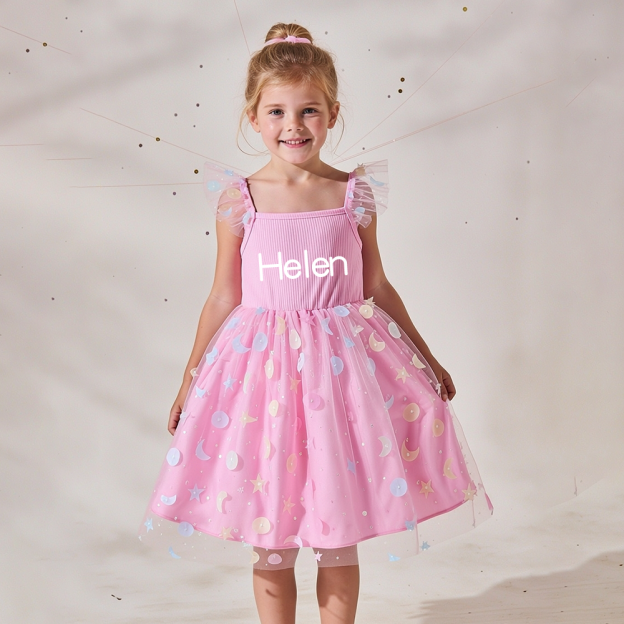 Personalized Girl Pink Sparkle Tutu Dress| Dress110