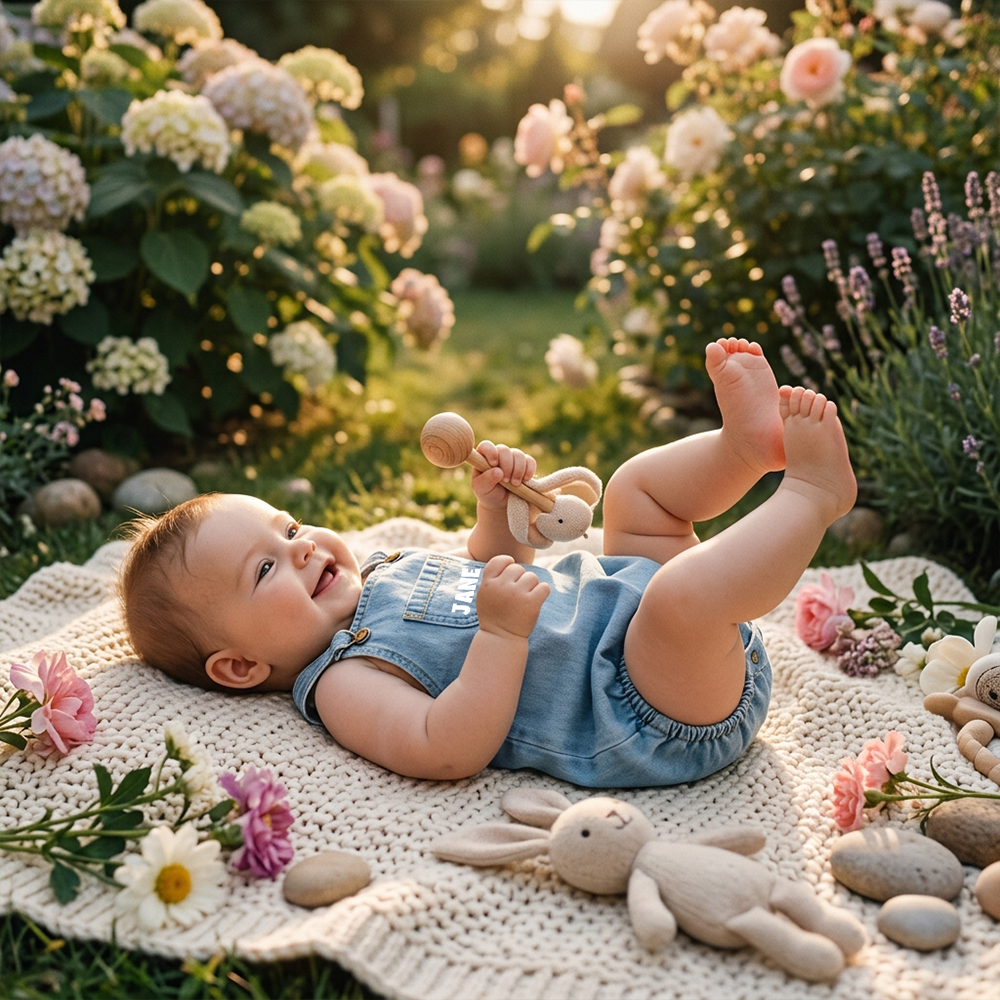 Personalized Denim Baby Overalls Romper| BBcloth141