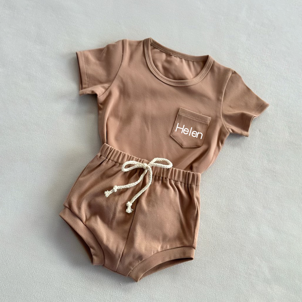 Personalized Kid Casual Top and Shorts Set| BBcloth143