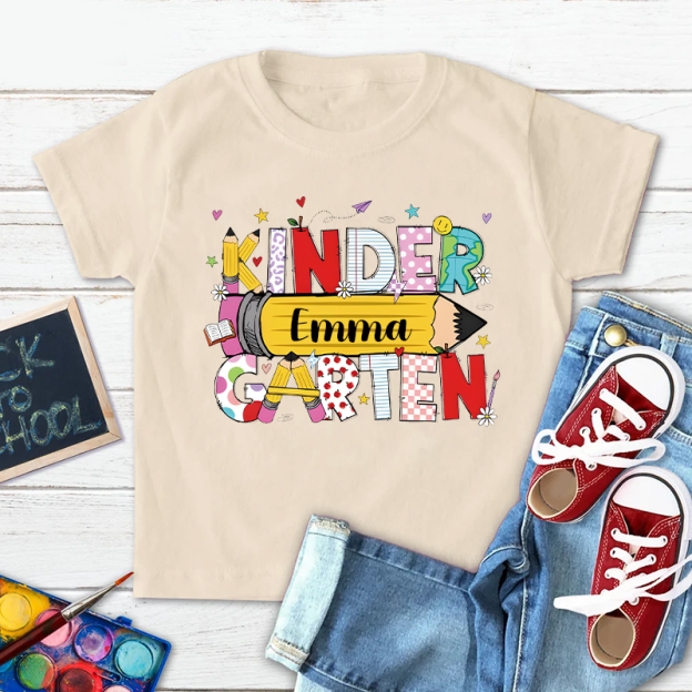 Personalized Girls Back To School Name T-Shirt| Cloth1488