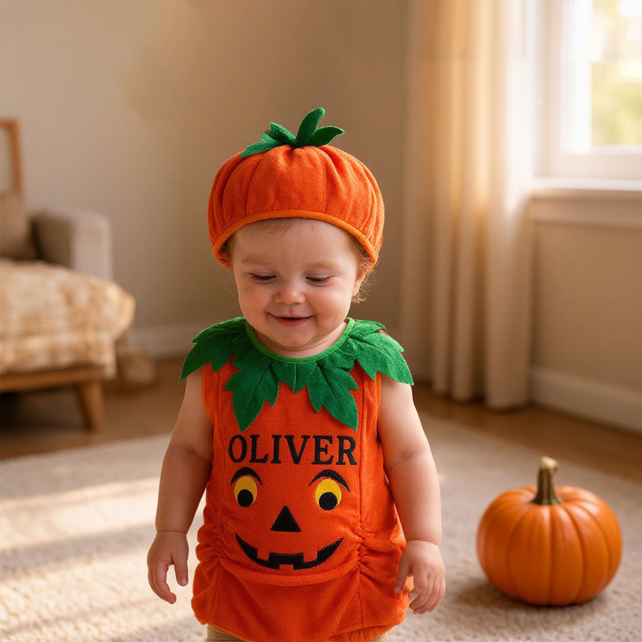 Personalized Kids Pumpkin Costume Halloween Outfit| YESHalloween17