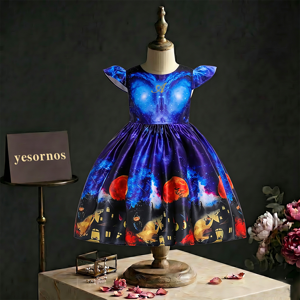 Personalized Girl Halloween Witch Costume Party Dress| YESHalloween16