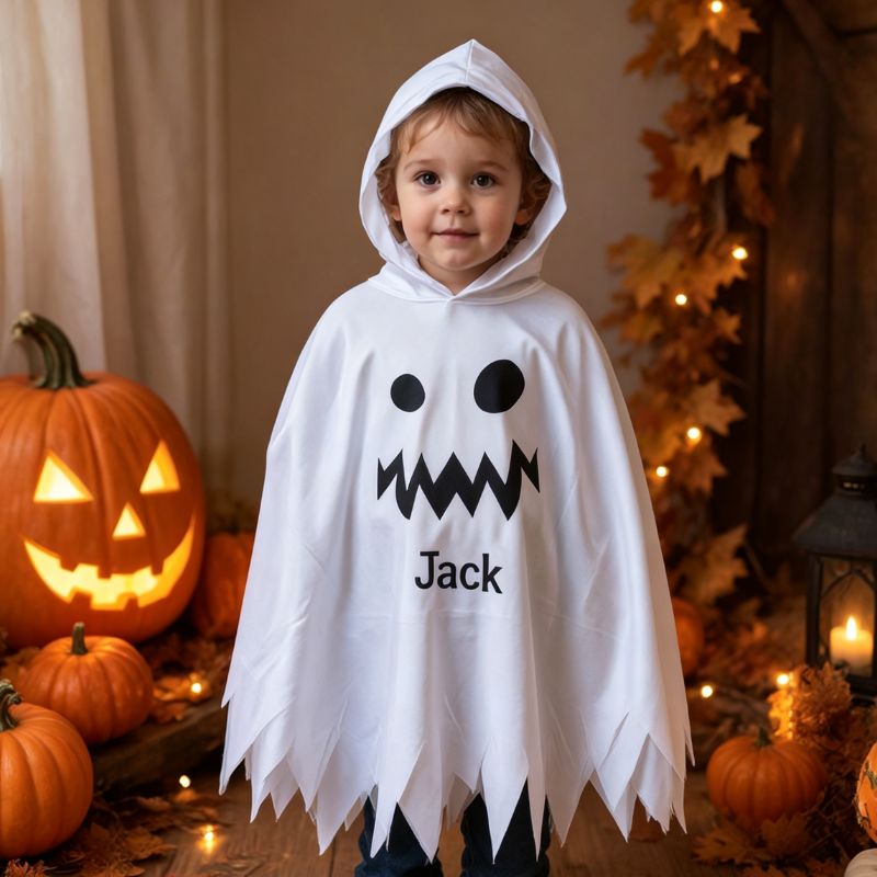 Personalized Kids Embroidered Halloween Ghost Costume Cape| YESHalloween18