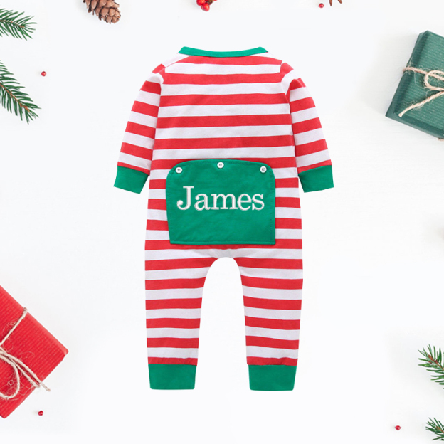 Personalized Embroidered Butt Flap Christmas Pajamas| Cloth99
