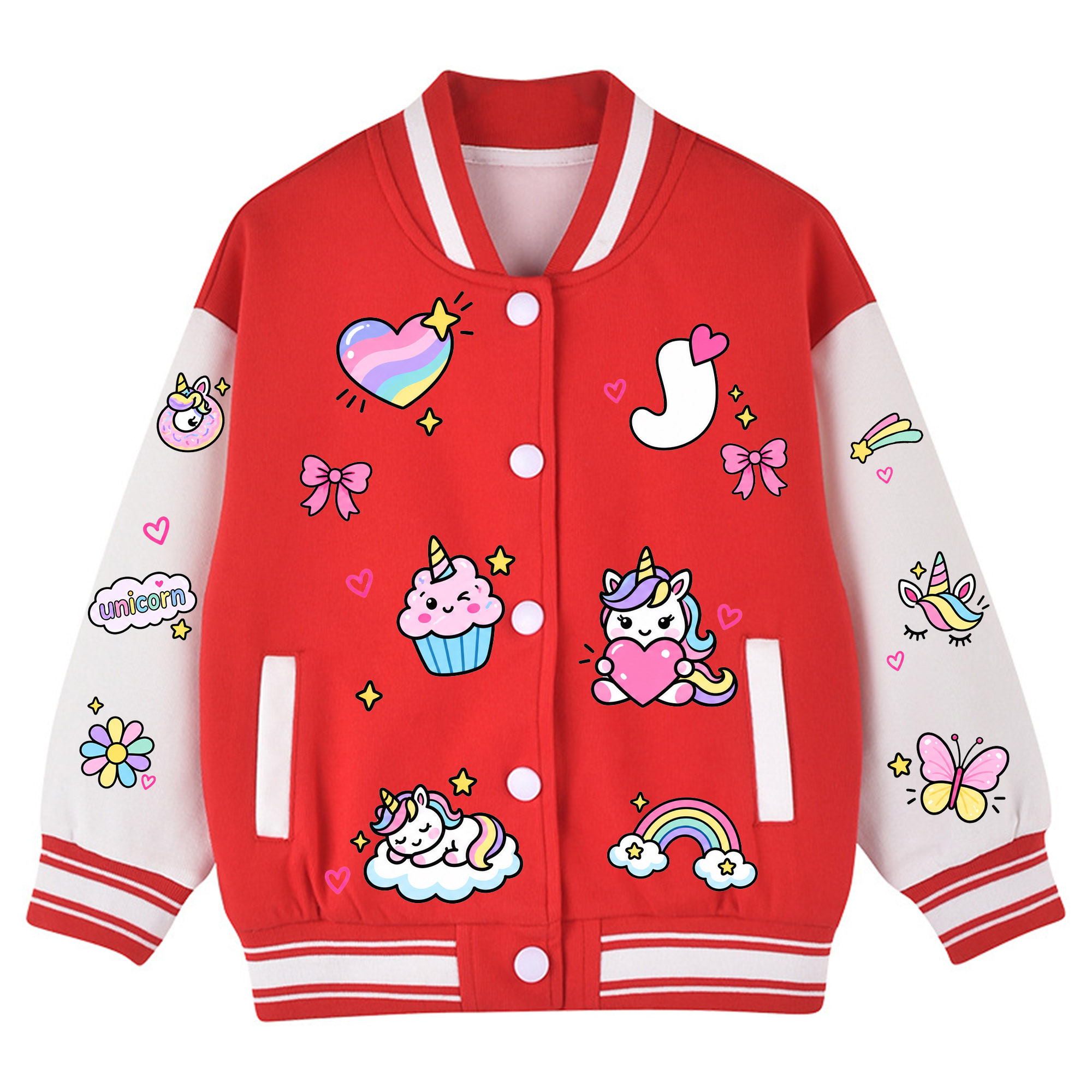 Personalized Kids Unicorn Varsity Jacket | Cloth290