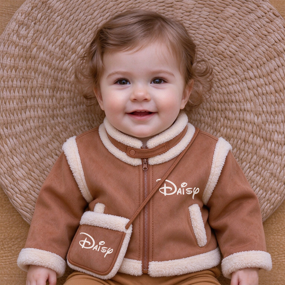 Personalized Fleece-Lined & Thickened Retro-Style Coat For Girls | Cloth292