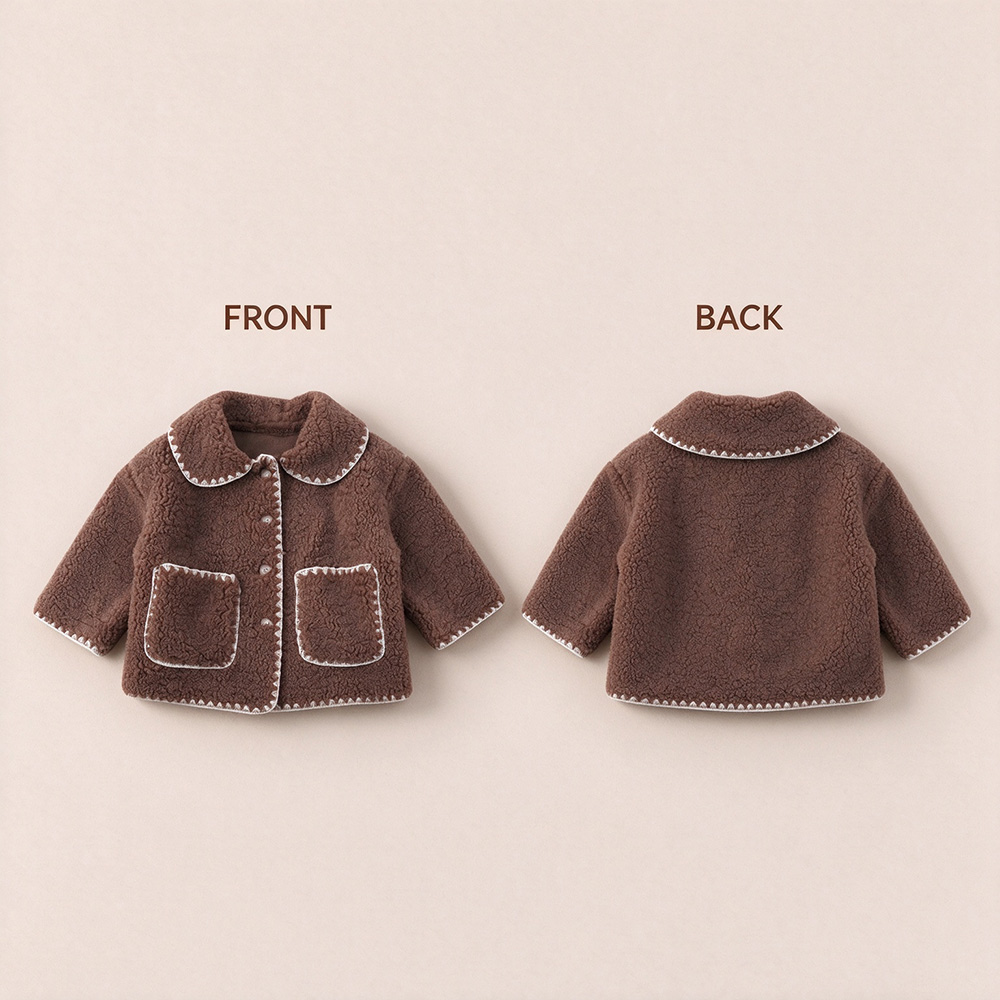 Personalized Embroidered Girls Sweet Teddy Fleece Coat | Cloth300