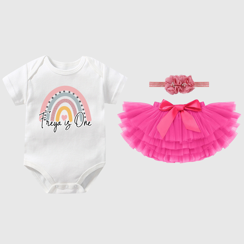 Personalized Baby Girls Birthday Tutu Skirt Headband| BBCloth06