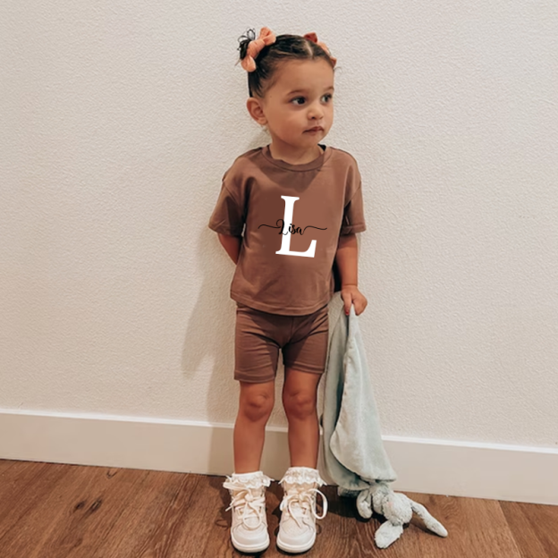 Personalized Kids Initials & Name Toddler Set | Cloth136
