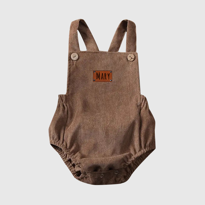 Personalized Leather Patch Baby overalls suspenders| BBCloth31