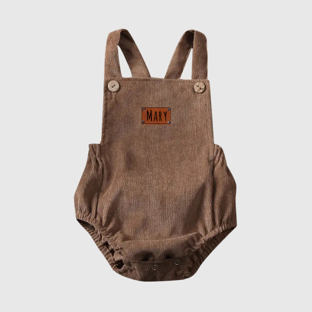 Personalized Leather Patch Baby overalls suspenders| BBCloth31