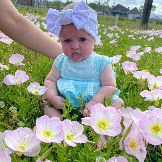 Personalized Baby Girl embroidered Ruffle Romper| BBCloth33