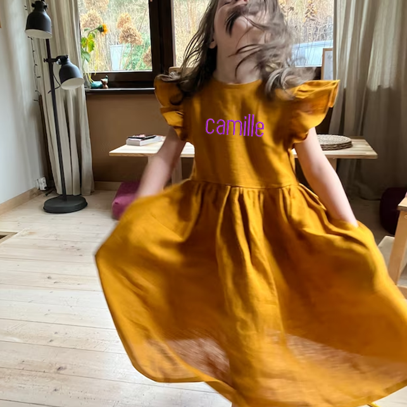 Personalized GirlsSleeveless Ruffle Dress| Dress01