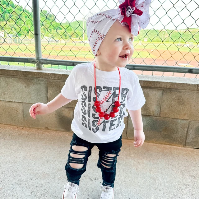 Personalized Girls Baseball Sister T-Shirt| Cloth148