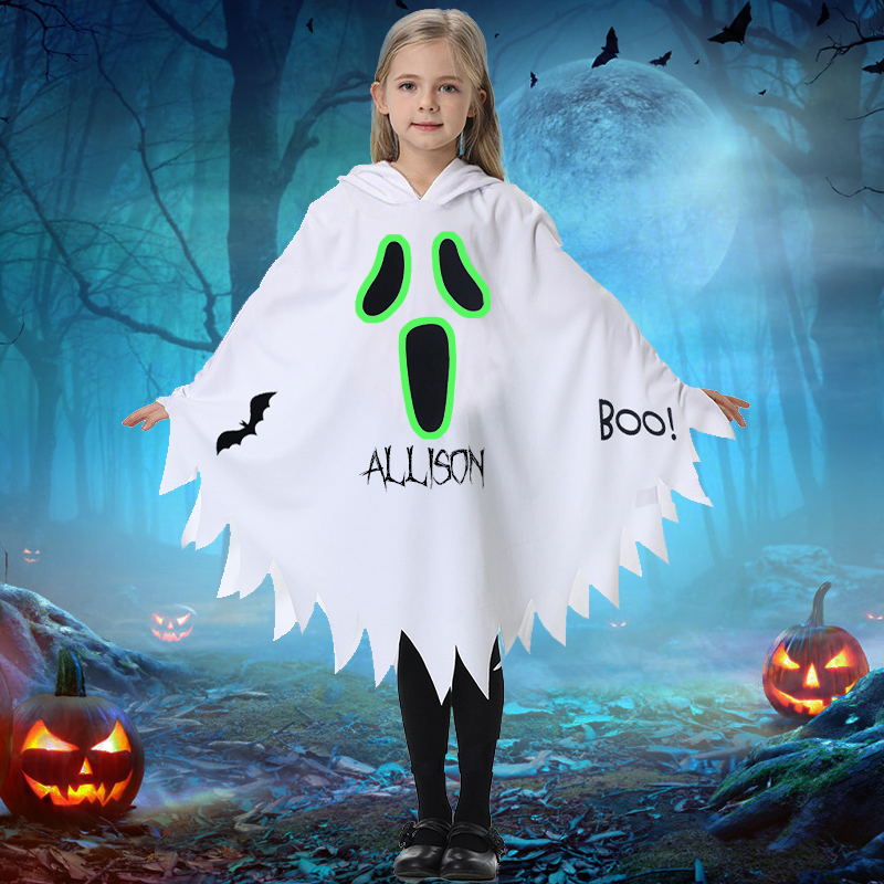 Kids Halloween Ghost Glow Costume Cloak Cape| YESHalloween01
