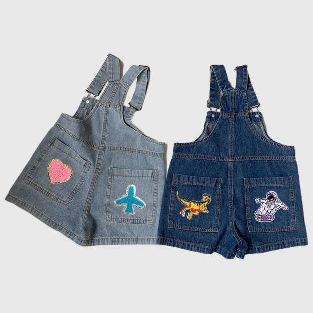 Personalized Kids Patch Denim Overalls| Pants23