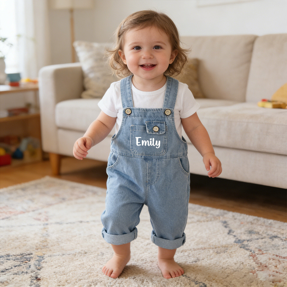 Personalized Kids Denim Overalls| Pants42