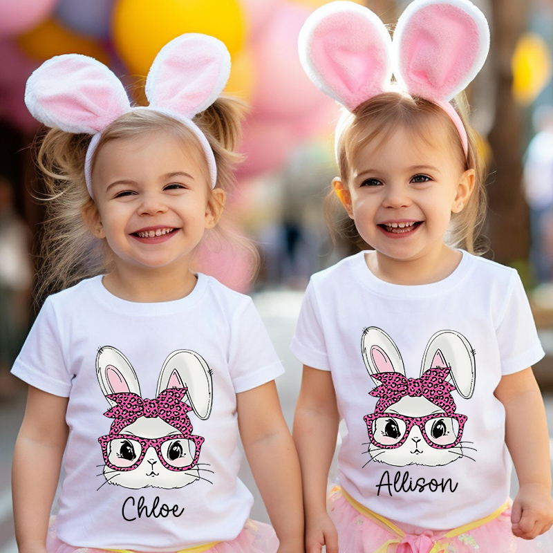 Personalized Kids Bunny Summer T-Shirt| Cloth1419