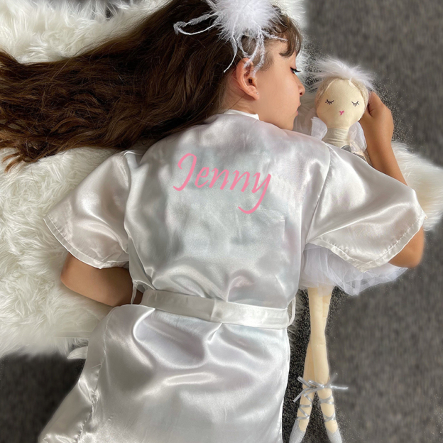 Personalized Girls Birthday Party Silk Robe| Cloth159