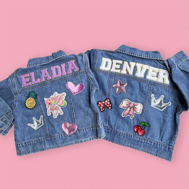 Personalized Kids Denim Patch Jacket| Cloth178