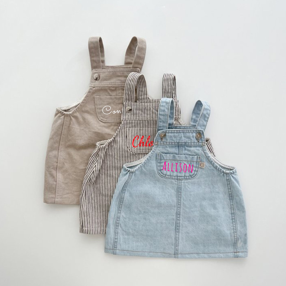 Personalized Girls Monogrammed Denim Dress| Dress19