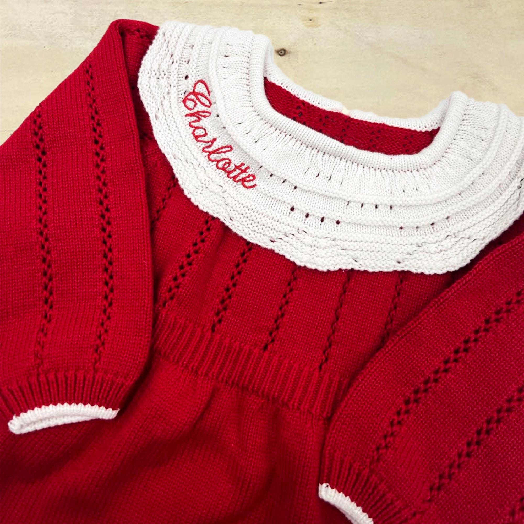 Personalized Baby Girl Christmas Embroidered Bubble Romper| BBcloth99