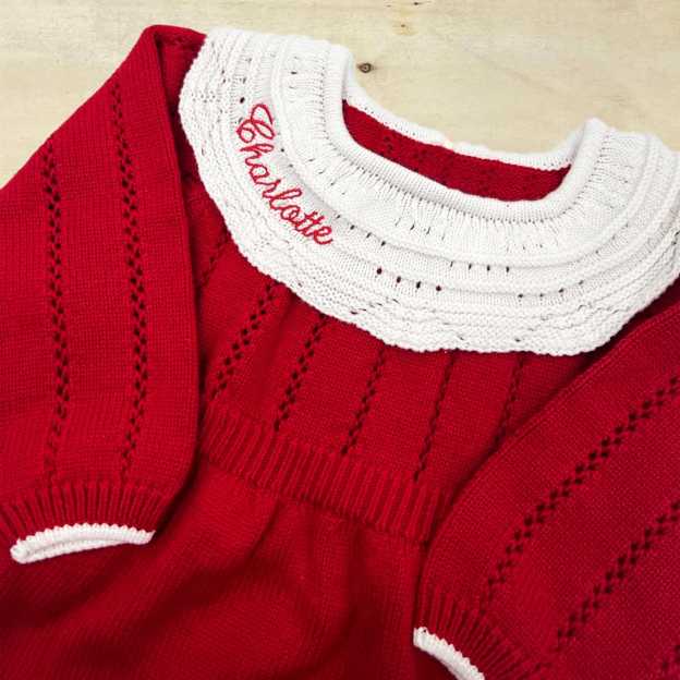 Personalized Baby Girl Christmas Embroidered Bubble Romper| BBcloth99