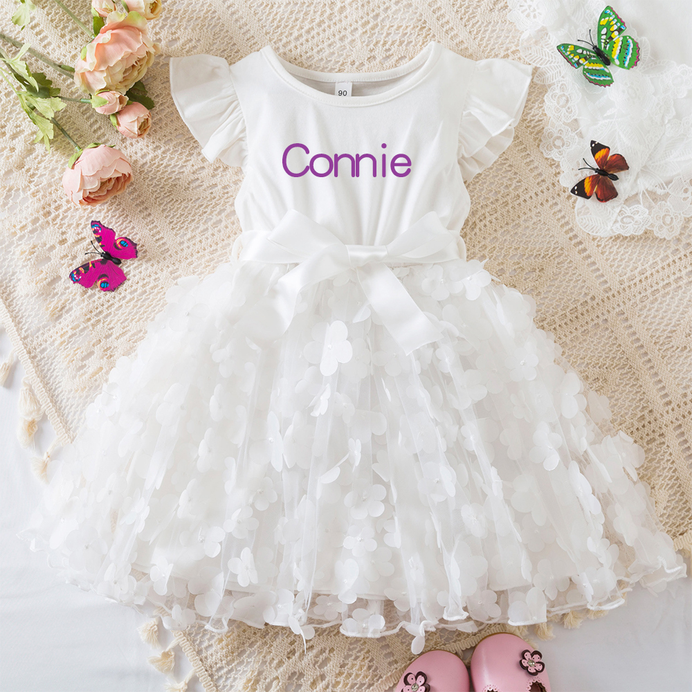 Personalized Girl Butterfly Mesh Birthday Dress| Dress22