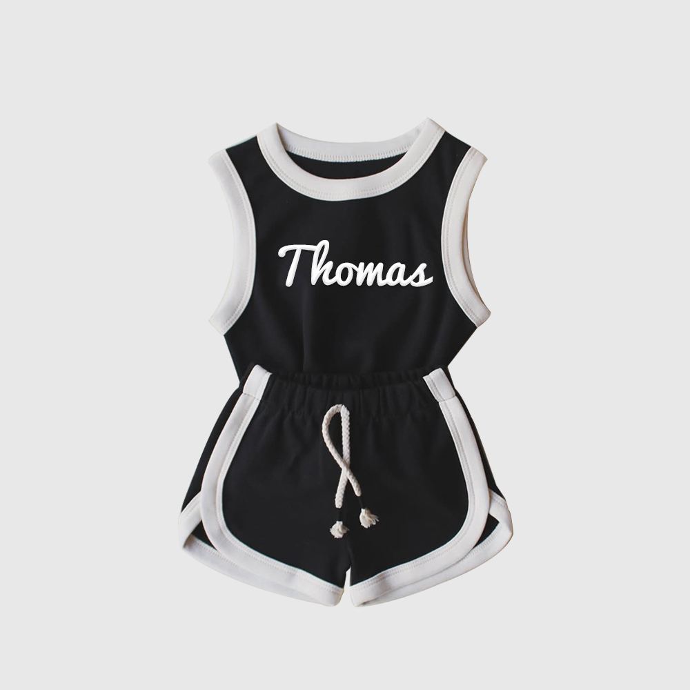 Personalized Kids Puff Name Toddler shorts Set| Cloth225