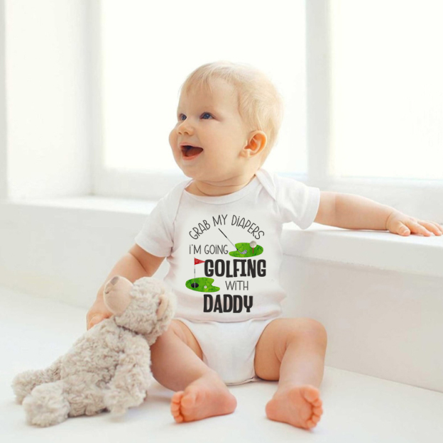 Personalized I'm Going Golfing With Daddy Cozy Onesie| BBcloth2217