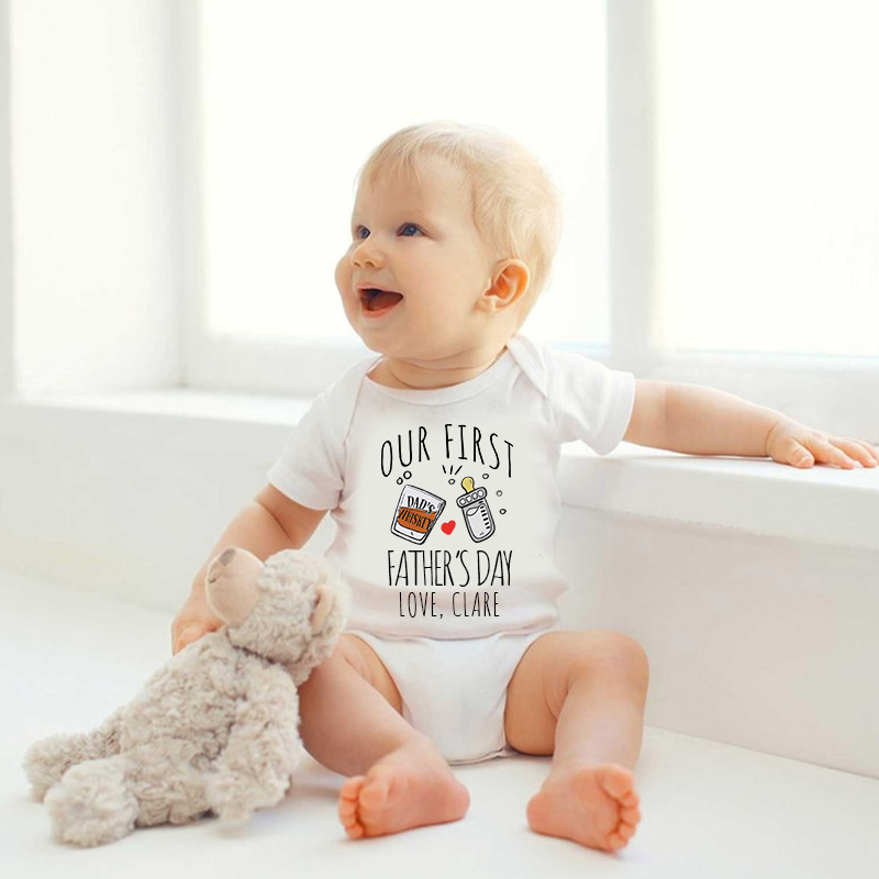 Personalized Our First Father's Day Cozy Onesie| BBcloth2220