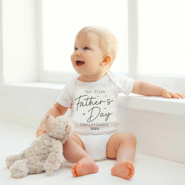 Personalized Happy First Father's Day Cozy Onesie| BBcloth2222