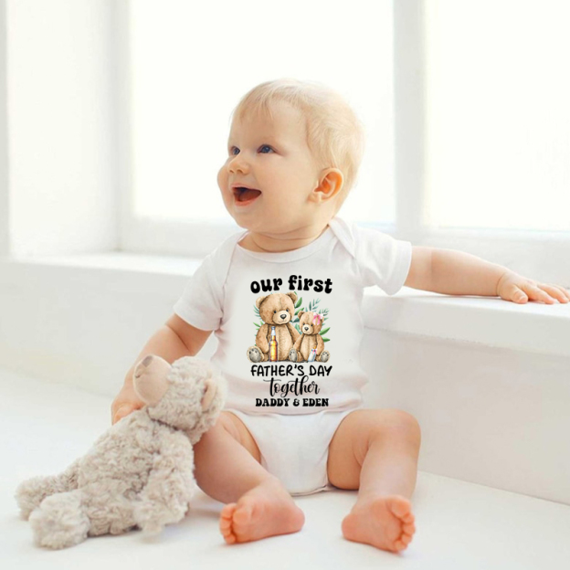 Personalized Happy First Father's Day Cozy Onesie| BBcloth2223