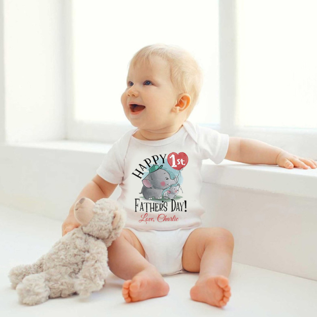 Personalized Happy First Father's Day Cozy Onesie| BBcloth2225