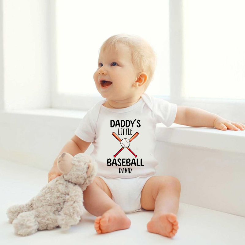 Personalized Daddy's Little Baseball Buddy Cozy Onesie| BBcloth2206