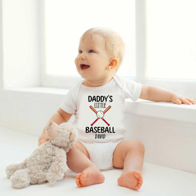 Personalized Daddy's Little Baseball Buddy Cozy Onesie| BBcloth2206