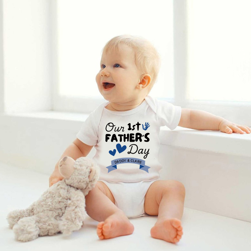 Personalized Happy First Father's Day Cozy Onesie| BBcloth2227