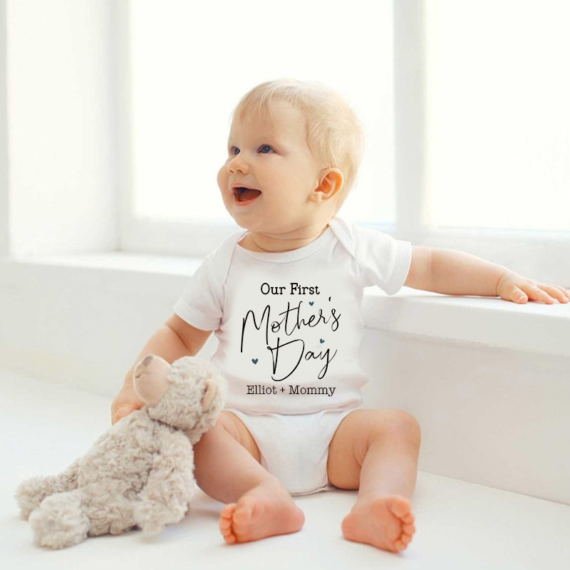 Personalized Our First Mother's Day Baby Cozy Onesie| BBcloth2211