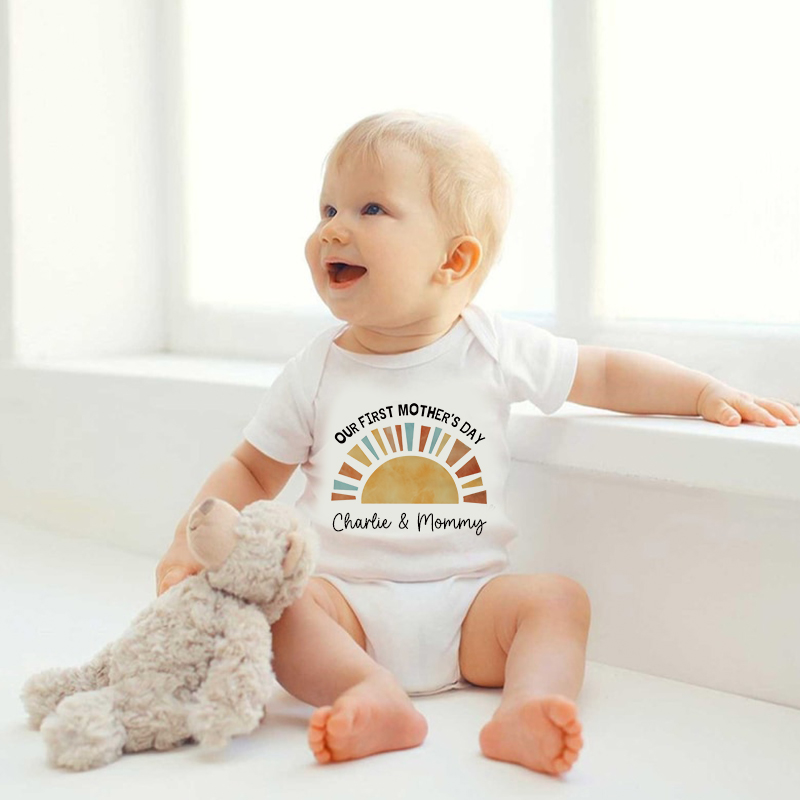 Personalized First Mother's Day Baby Cozy Onesie| BBcloth2212