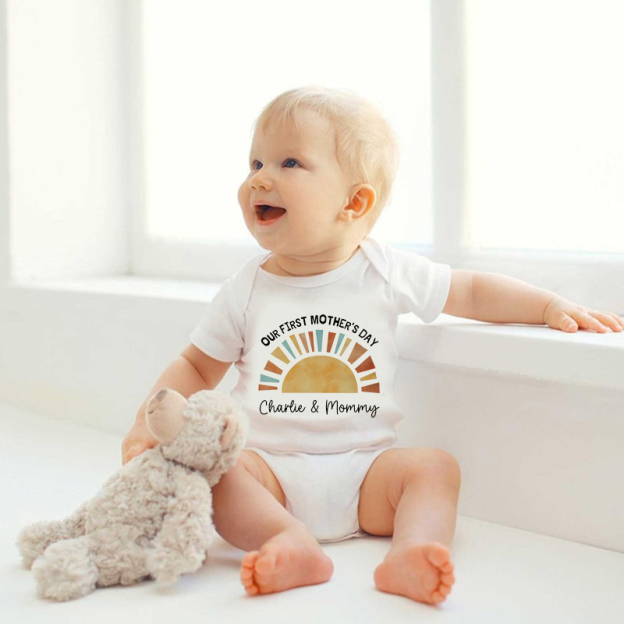Personalized First Mother's Day Baby Cozy Onesie| BBcloth2212