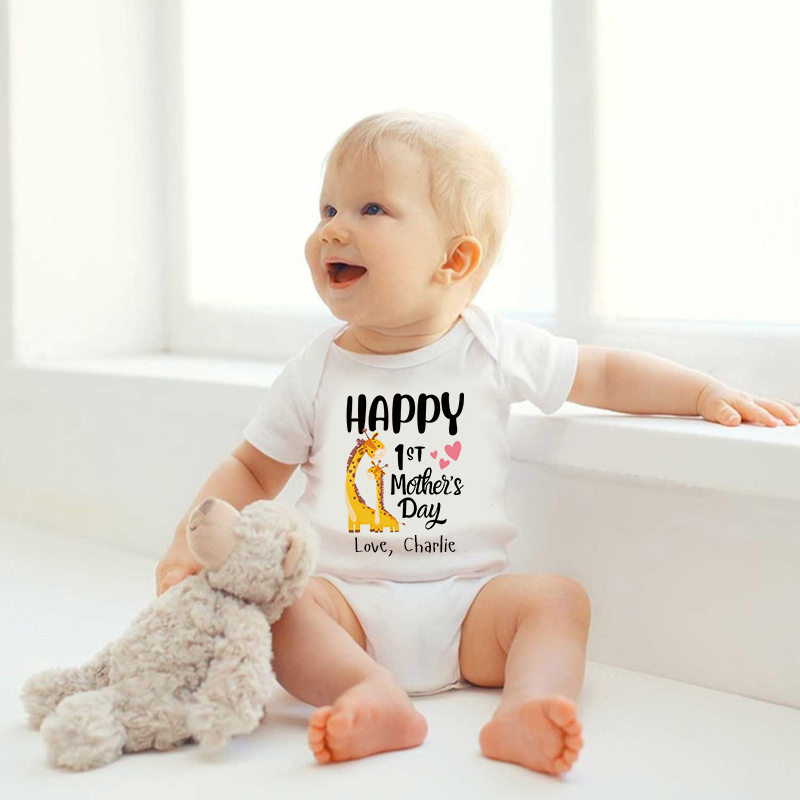 Personalized Happy 1st Mother’s Day Baby Cozy Onesie| BBcloth2214