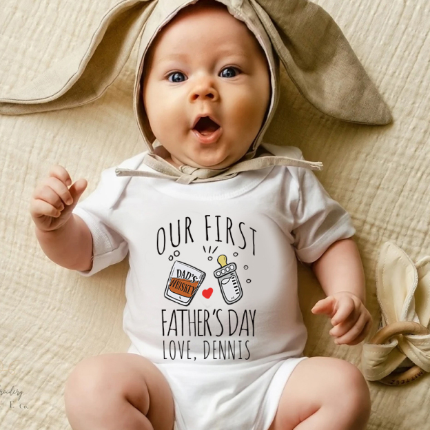 Personalized Our First Father's Day Cozy Onesie| BBcloth2220